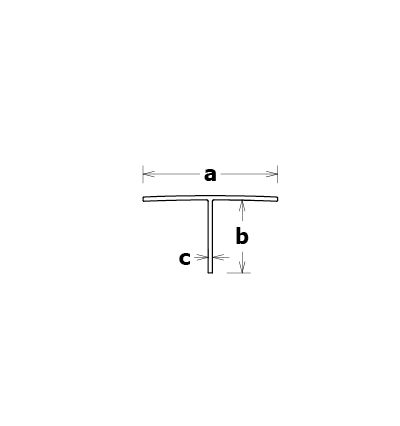 Profil en T 44 x 19 ép. 1 mm